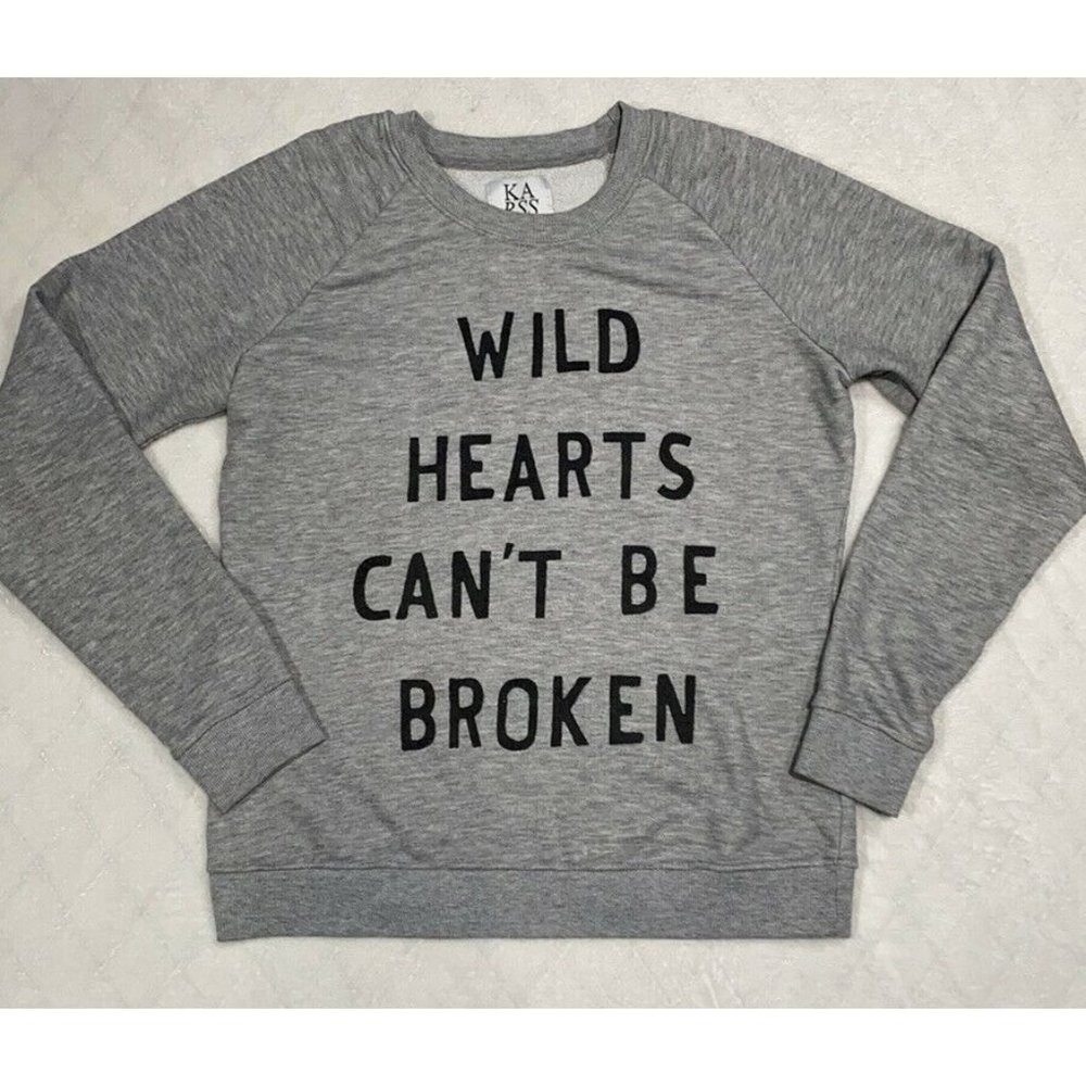 Zoe Karssen Women's Sweatshirt "Wild Hearts Can't Be Broken" Heather Gray Size S